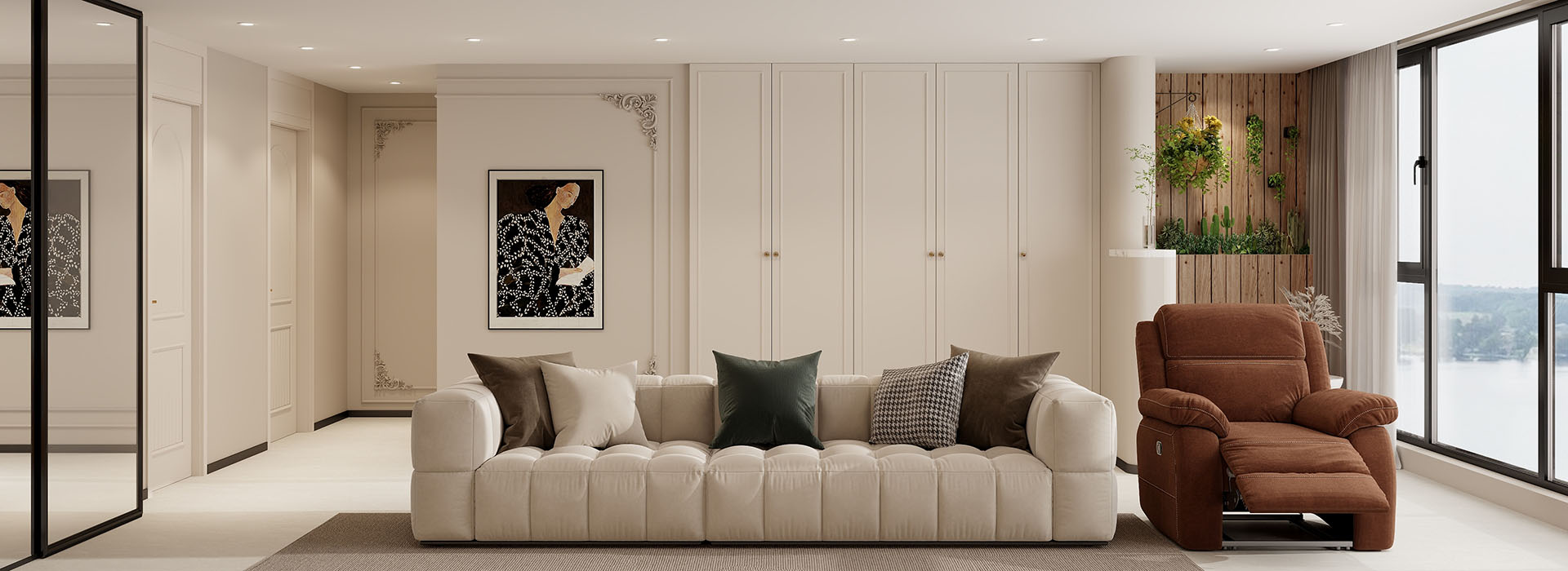 华侨城欢乐天际120㎡法式奶油