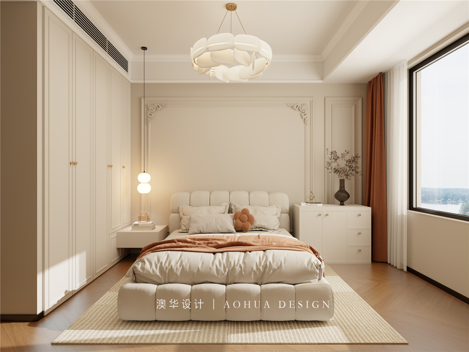 华侨城欢乐天际120㎡法式奶油