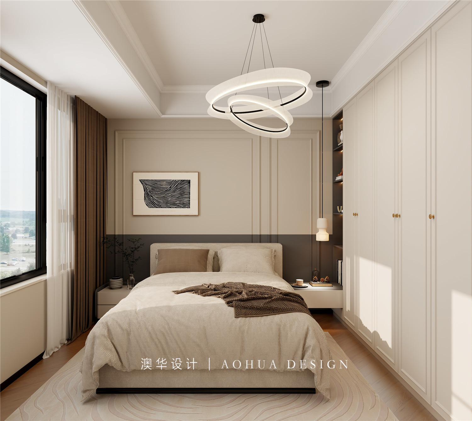 华侨城欢乐天际120㎡法式奶油