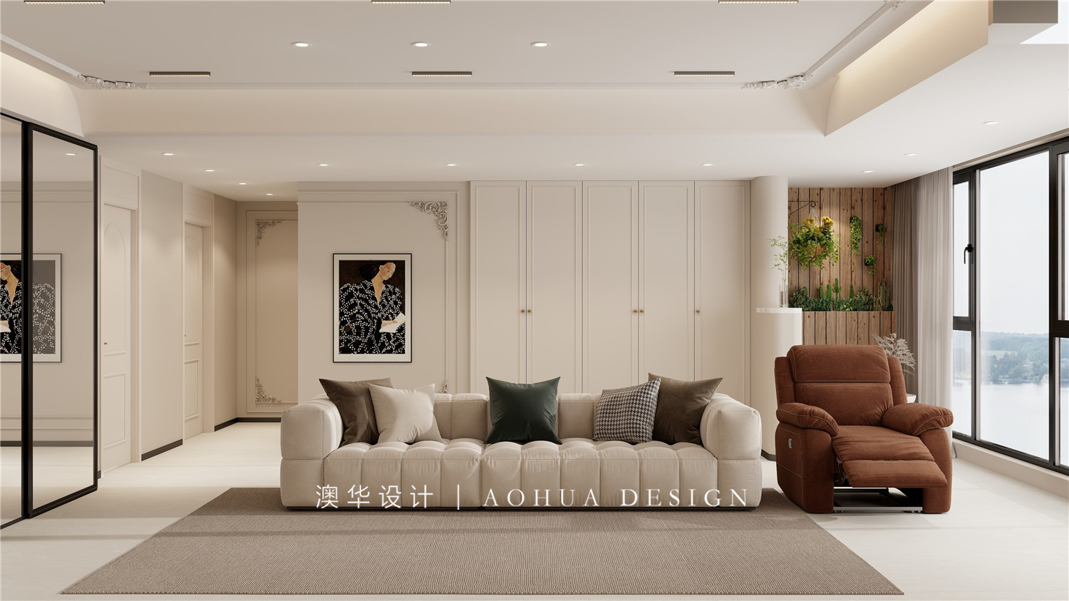 华侨城欢乐天际120㎡法式奶油