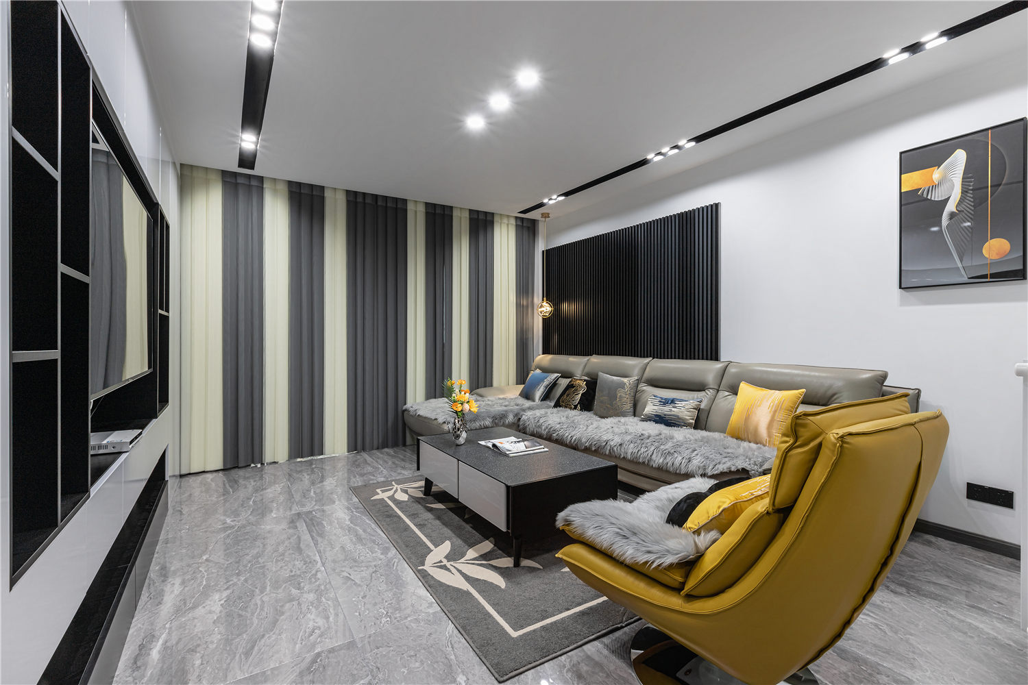 滨江苑130㎡现代黑白灰