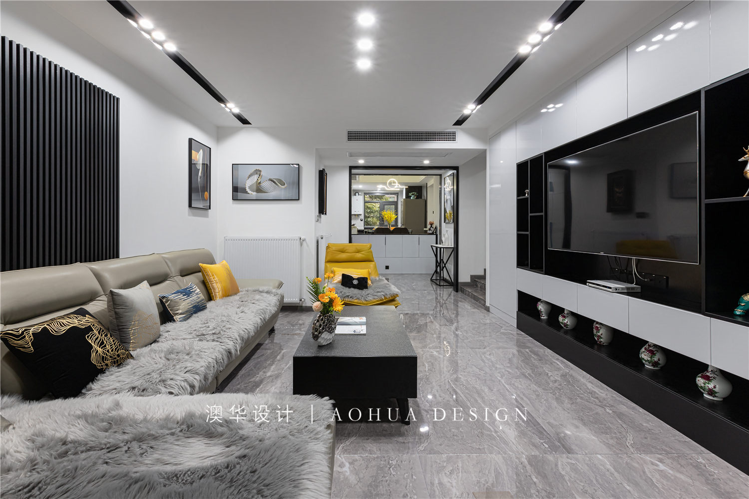 滨江苑130㎡现代黑白灰