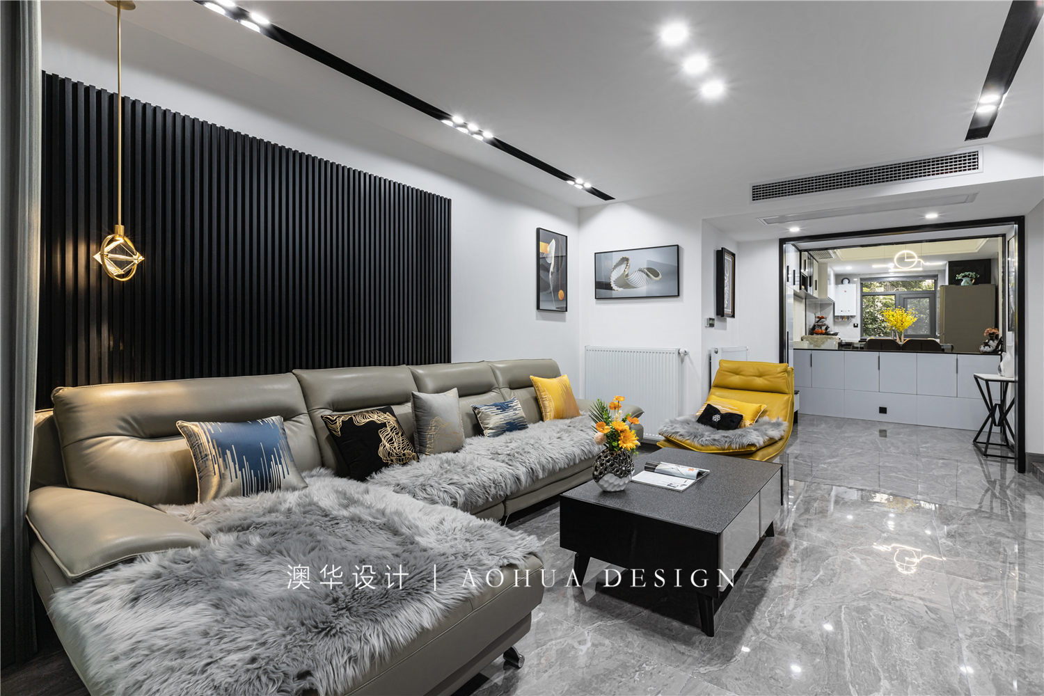 滨江苑130㎡现代黑白灰