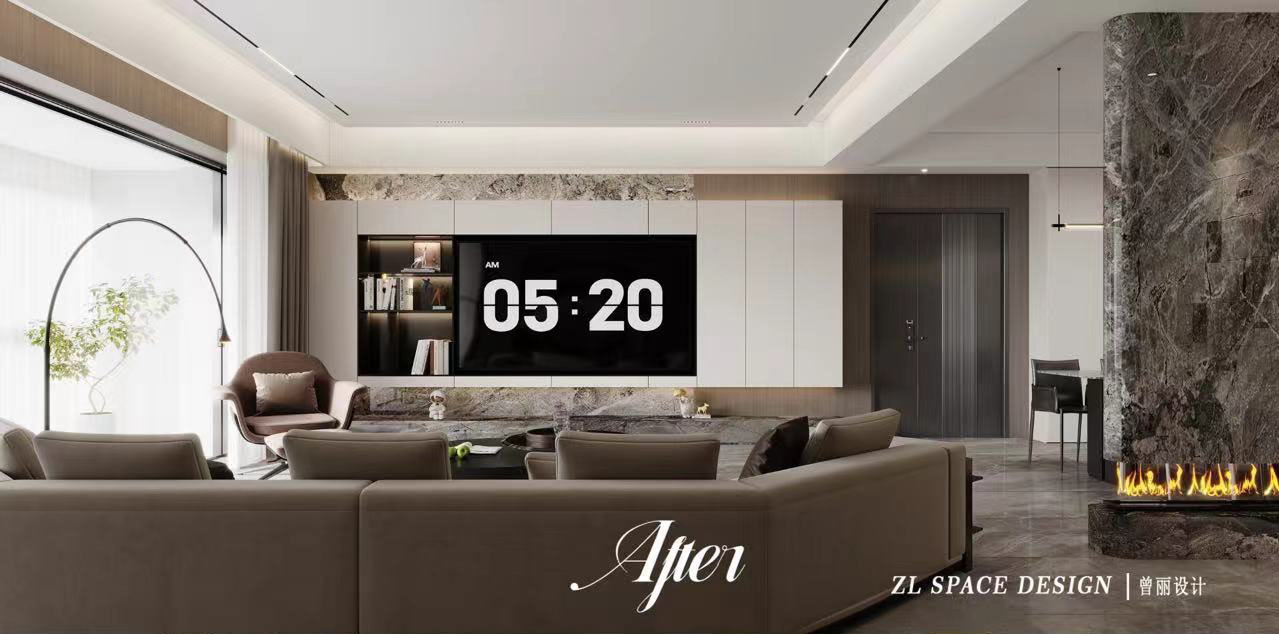 宸嘉100装修效果图,武汉装修设计,意式轻奢