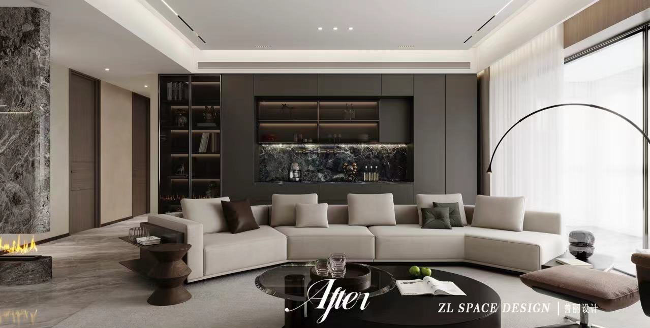 宸嘉100装修效果图,武汉装修设计,意式轻奢