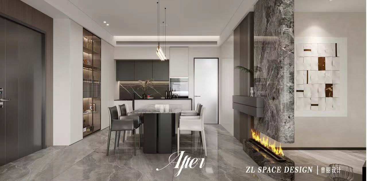 宸嘉100装修效果图,武汉装修设计,意式轻奢