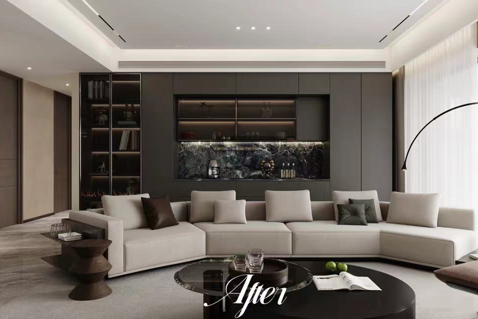 宸嘉100装修效果图,武汉装修设计,意式轻奢