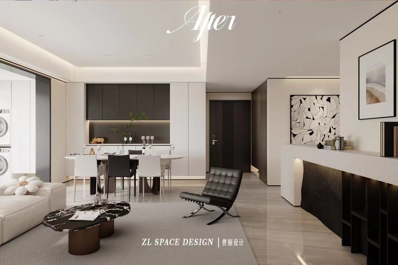 沙湖中心装修效果图,武汉装修设计,现代极简