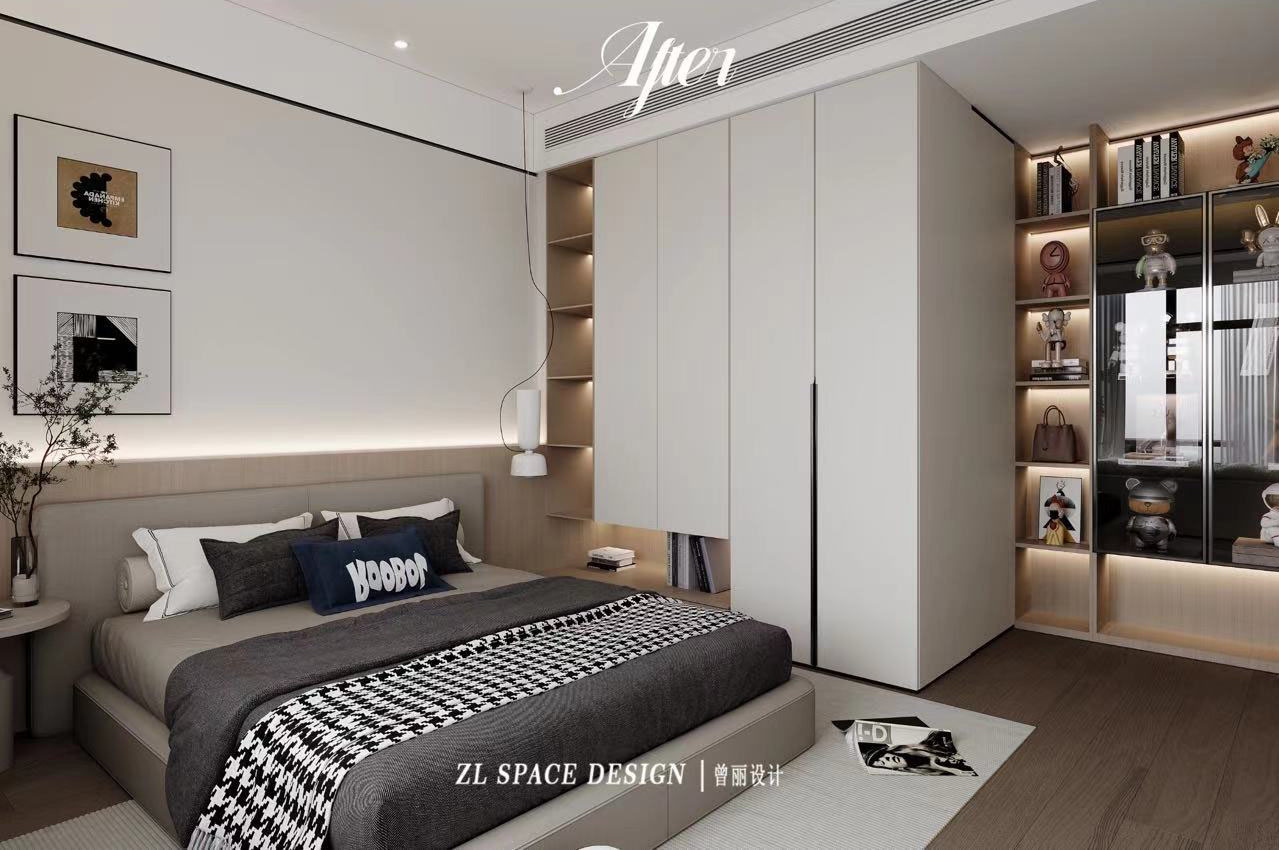 沙湖中心装修效果图,武汉装修设计,现代极简