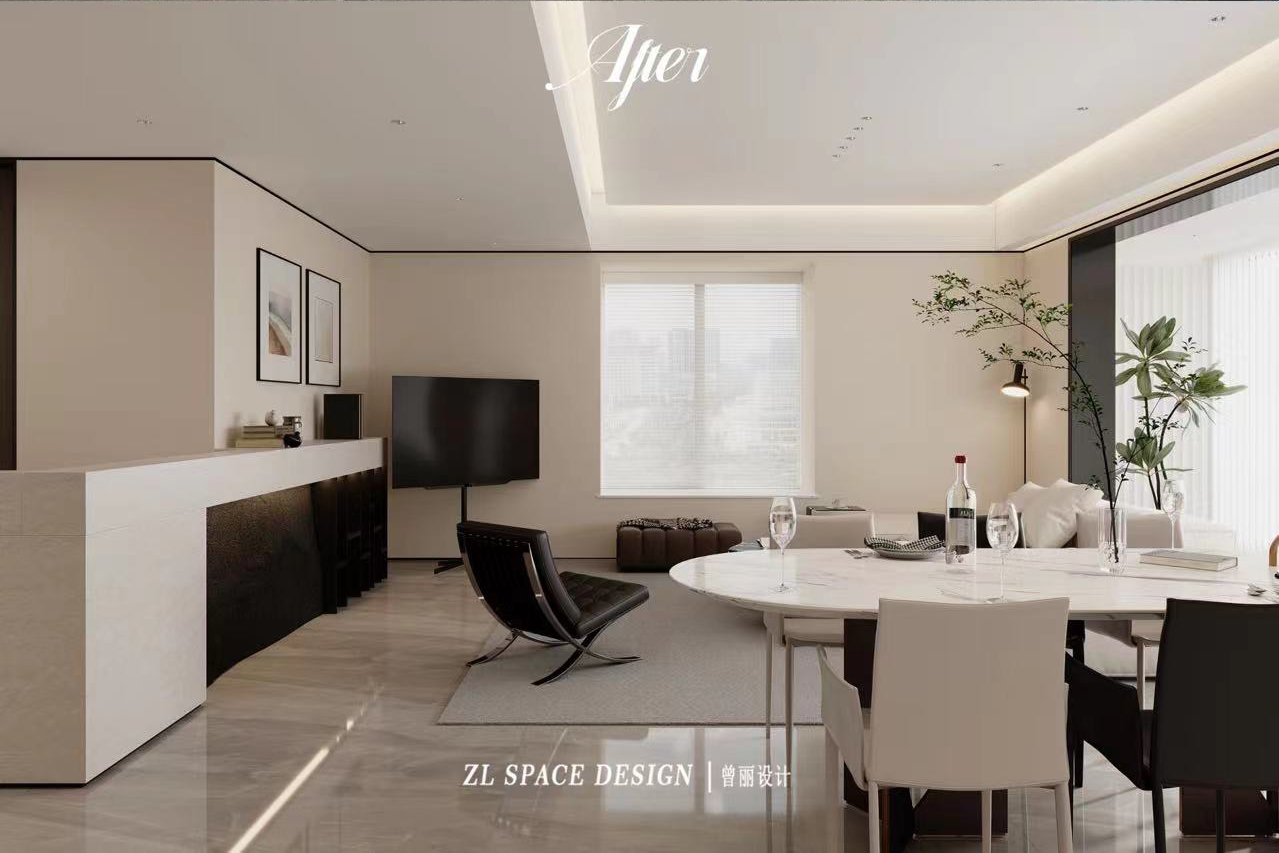 沙湖中心装修效果图,武汉装修设计,现代极简