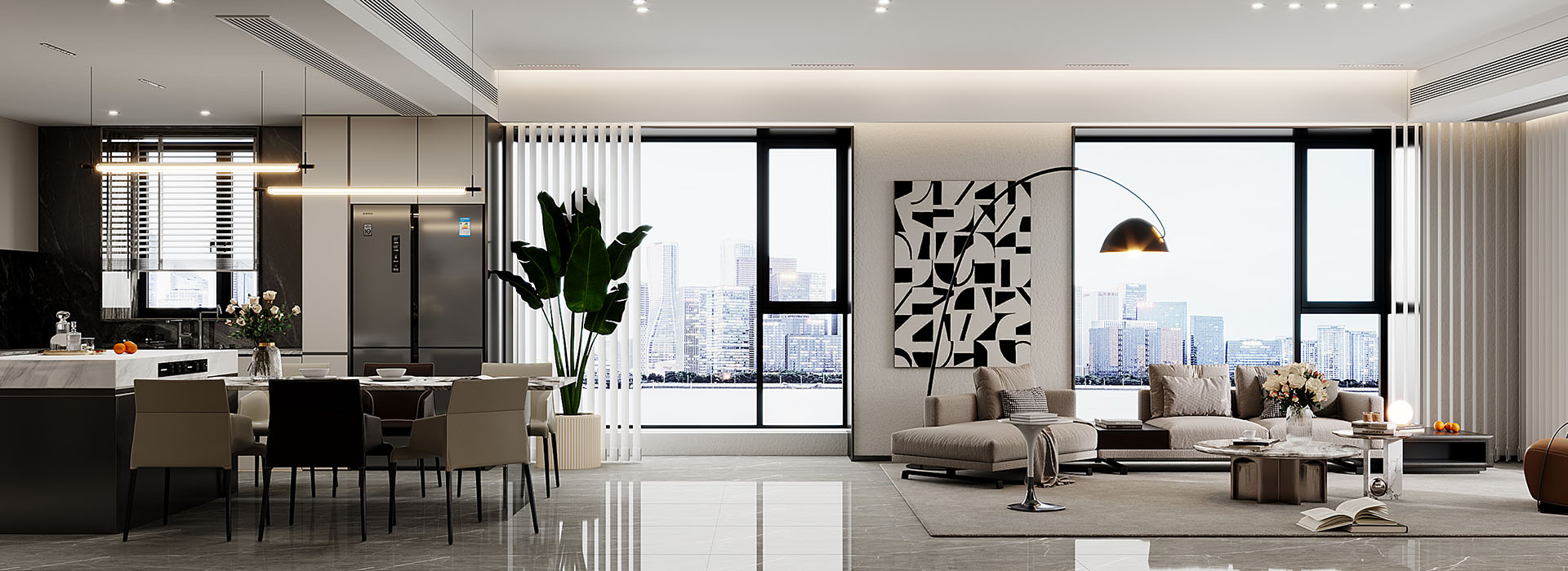 世茂天胤装修效果图,武汉装修设计,现代极简