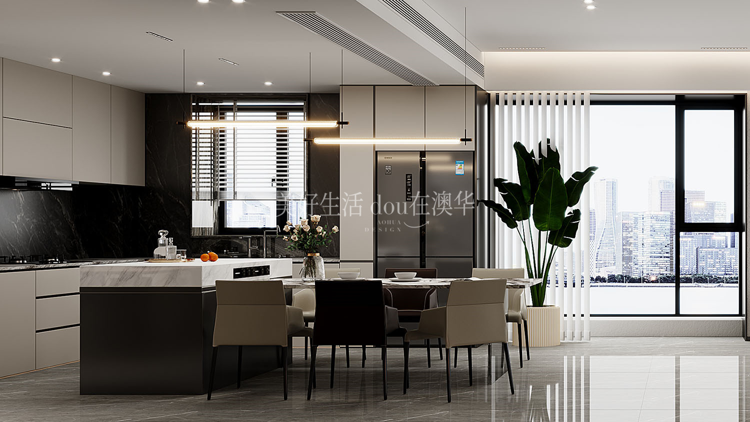 世茂天胤装修效果图,武汉装修设计,现代极简