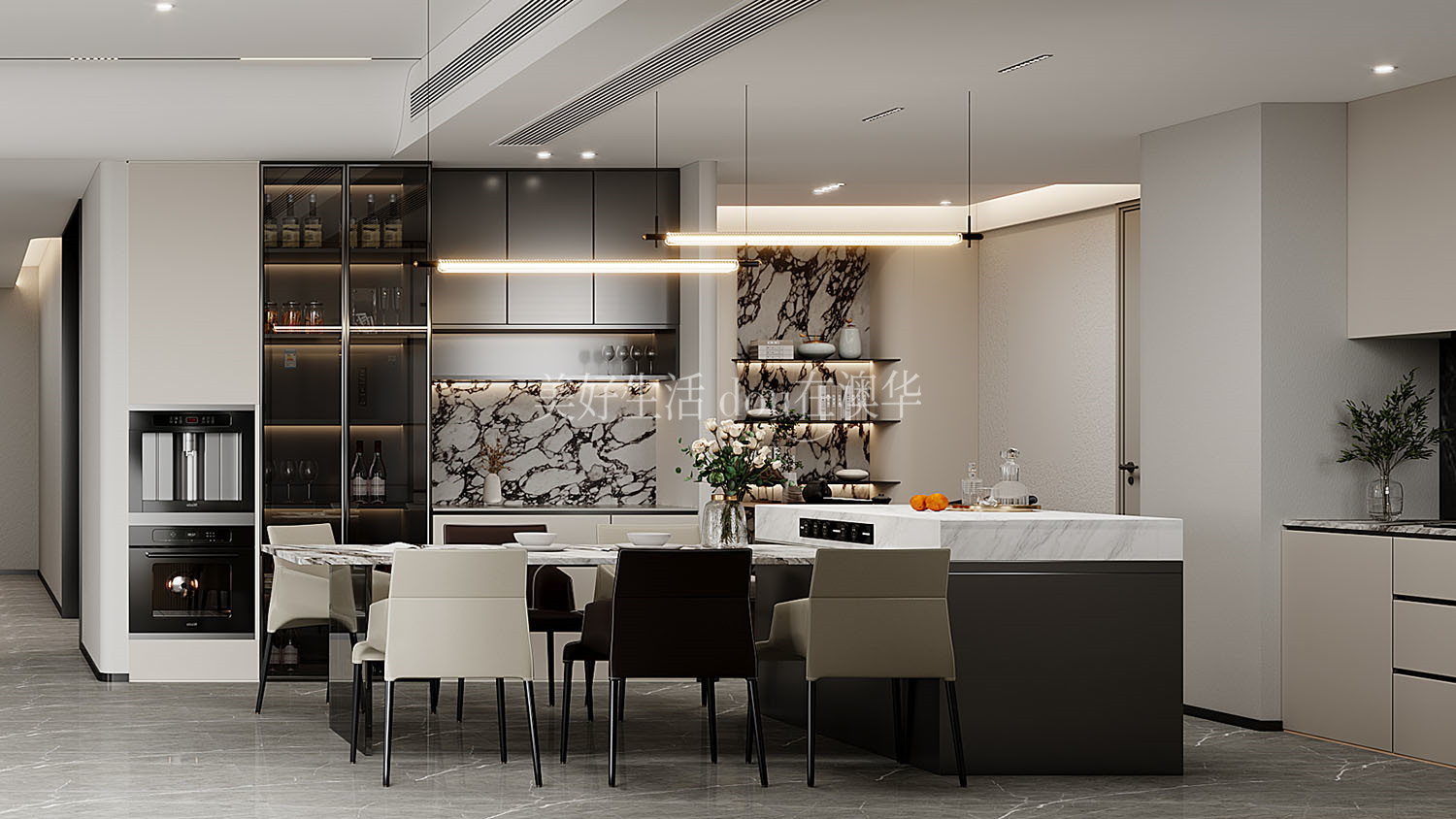 世茂天胤装修效果图,武汉装修设计,现代极简