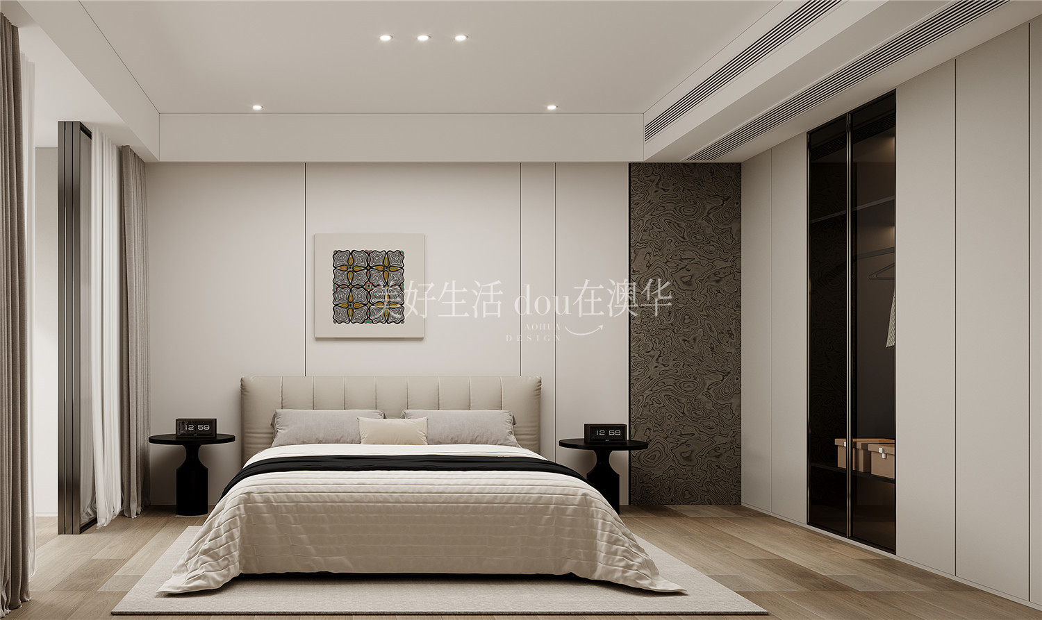 世茂天胤装修效果图,武汉装修设计,现代极简