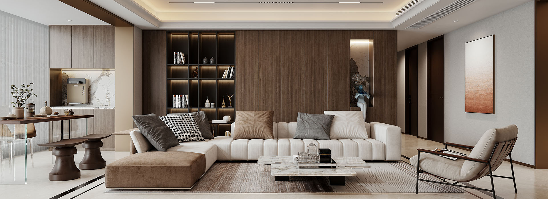 越秀·金融汇装修效果图,意式轻奢,武汉装修设计