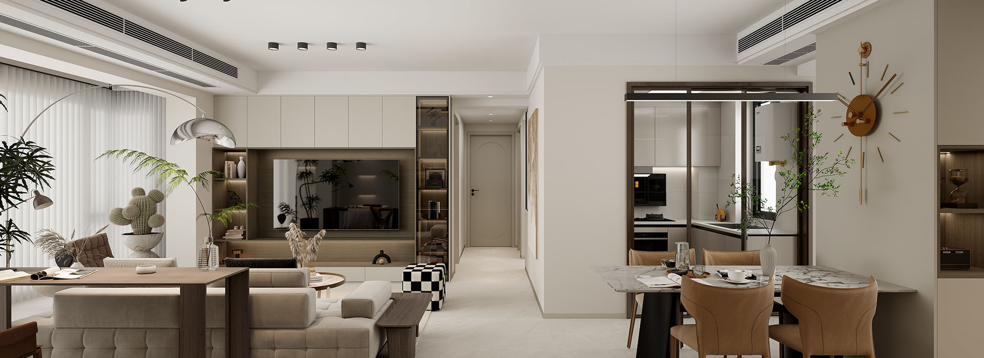 华侨城欢乐天际装修,现代简约