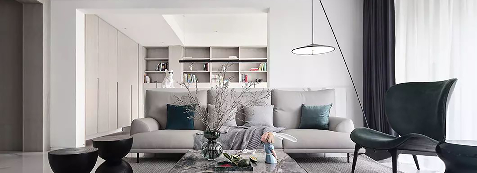 绿地国际金融城装修,现代简约黑白灰