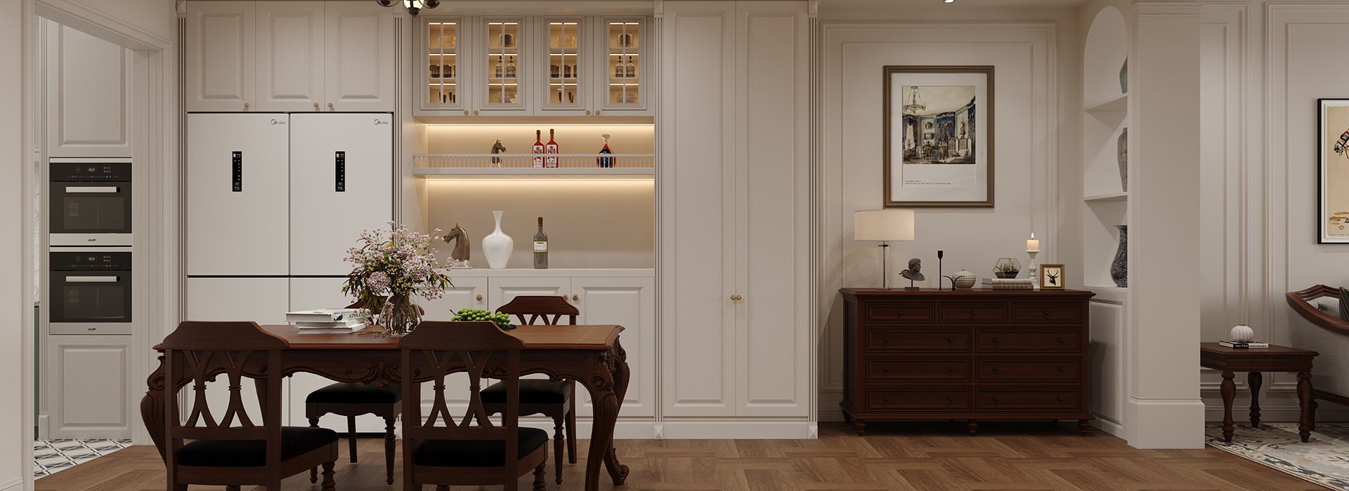 联投半岛一品别墅装修,美式风格