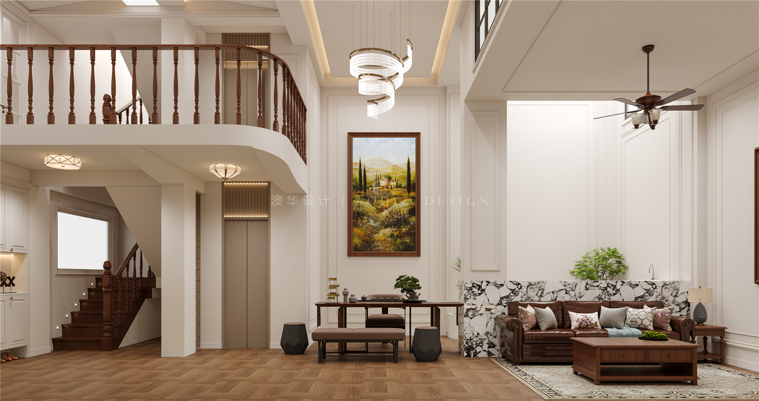 联投半岛一品别墅装修,美式风格