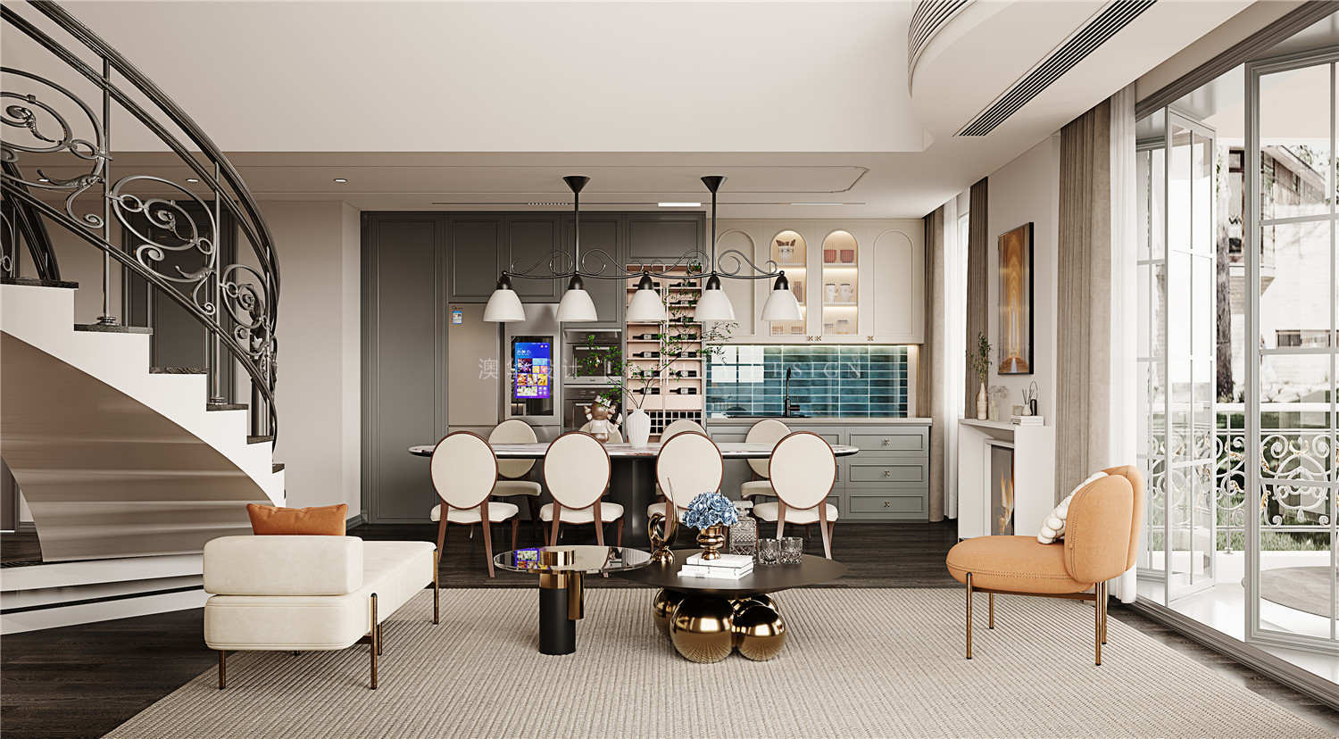 武汉别墅装修,法式轻奢