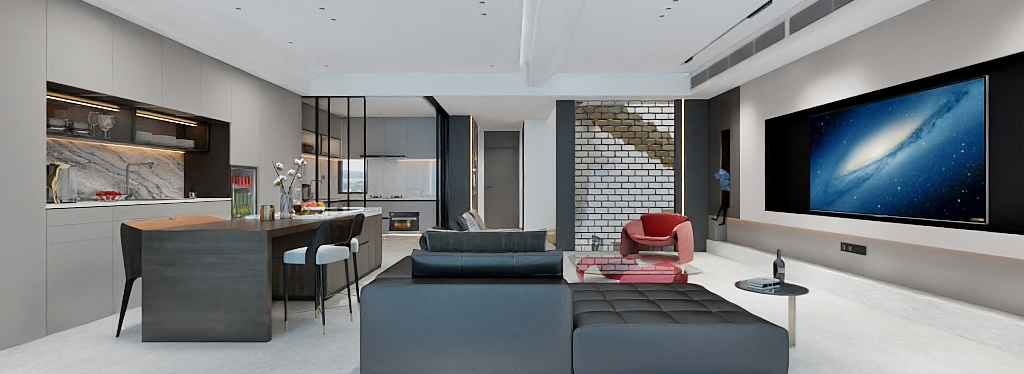 光谷世界城瑜樾东方装修,现代风