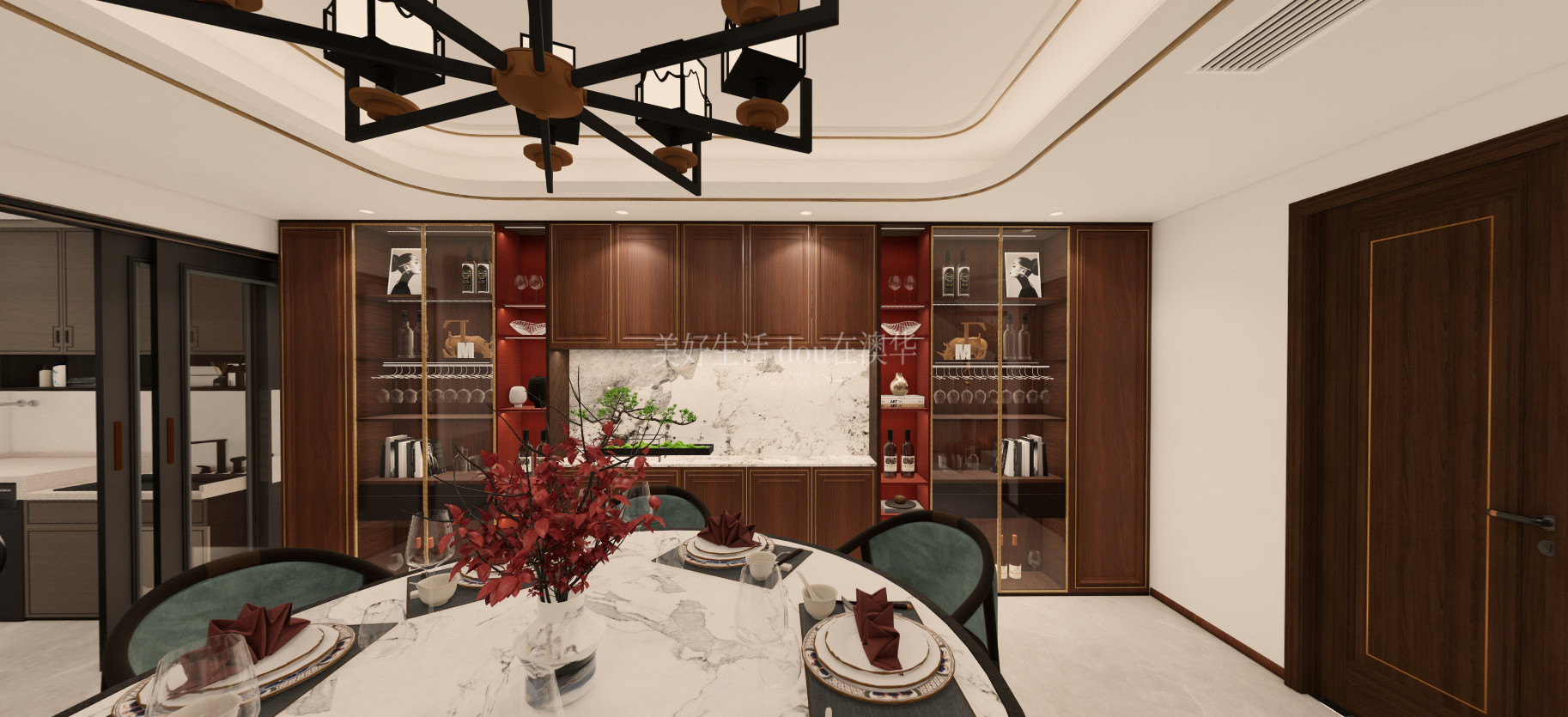 半山花园别墅装修,新中式