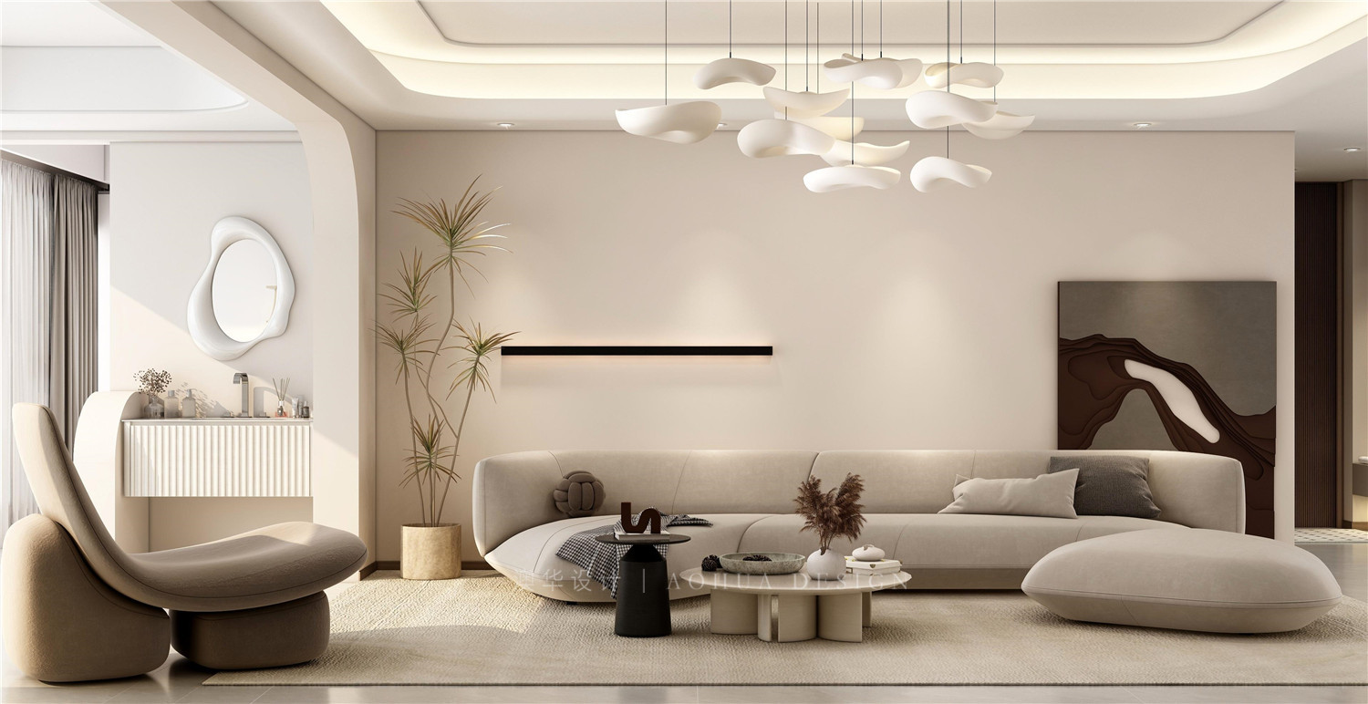 原木奶油,大平层装修