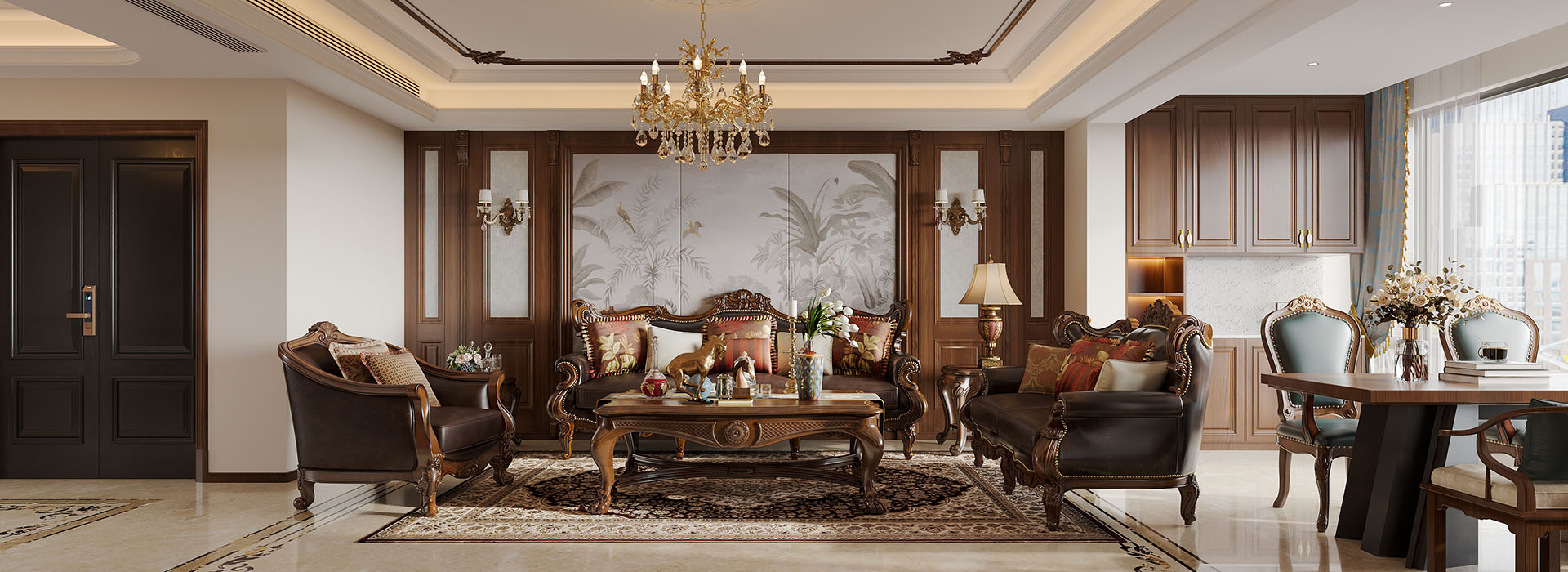 联泰香域水岸装修,美式复古