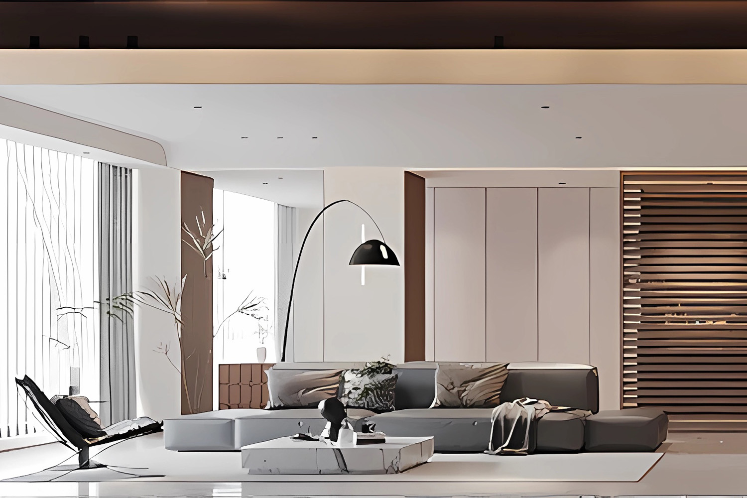 东湖天下装修,大平层装修