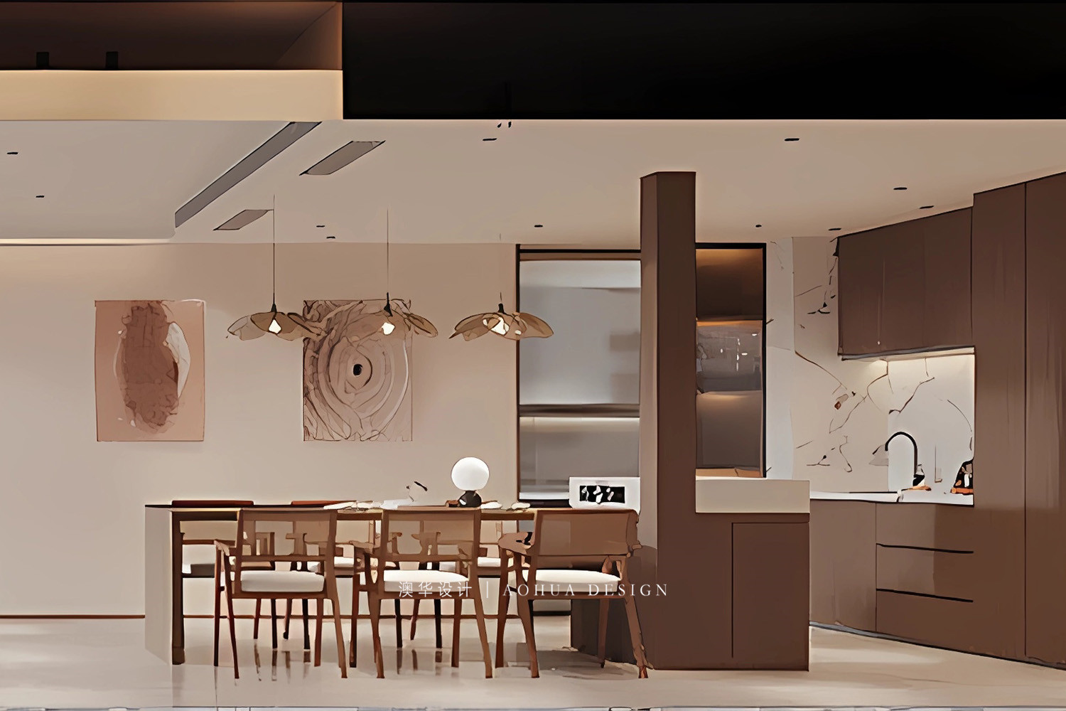 东湖天下装修,大平层装修