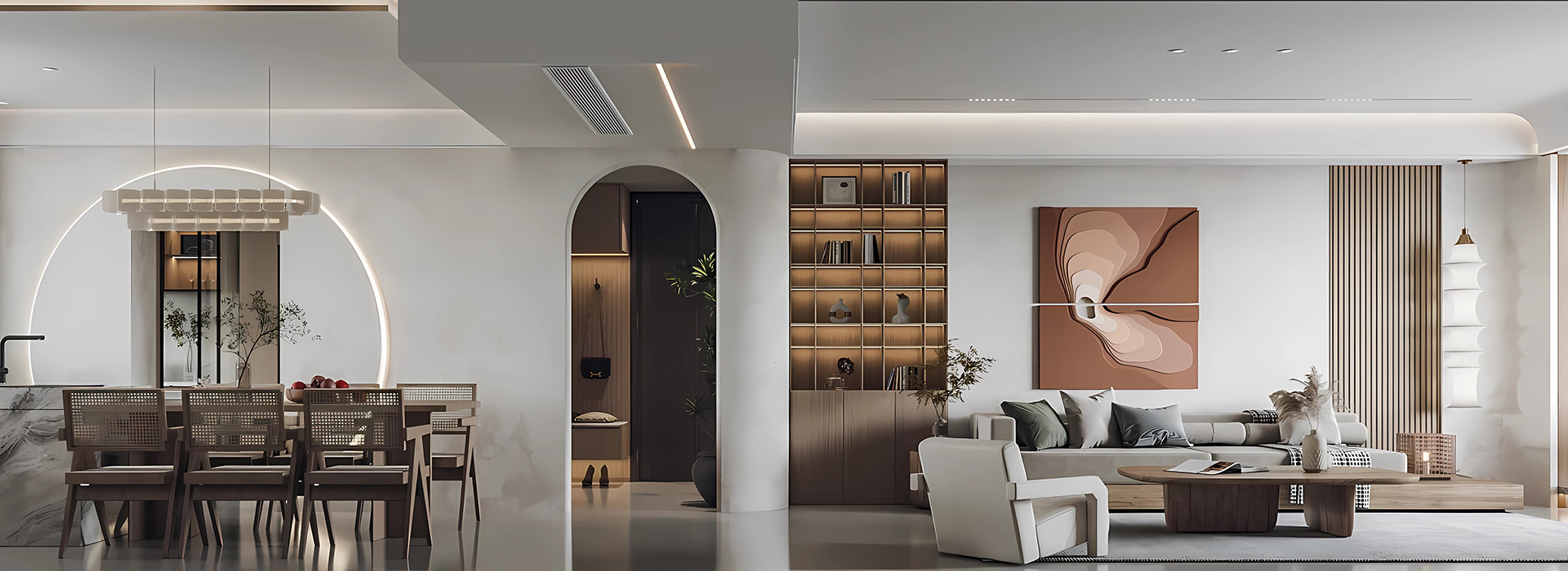 同馨花园雍豪府装修,侘寂风