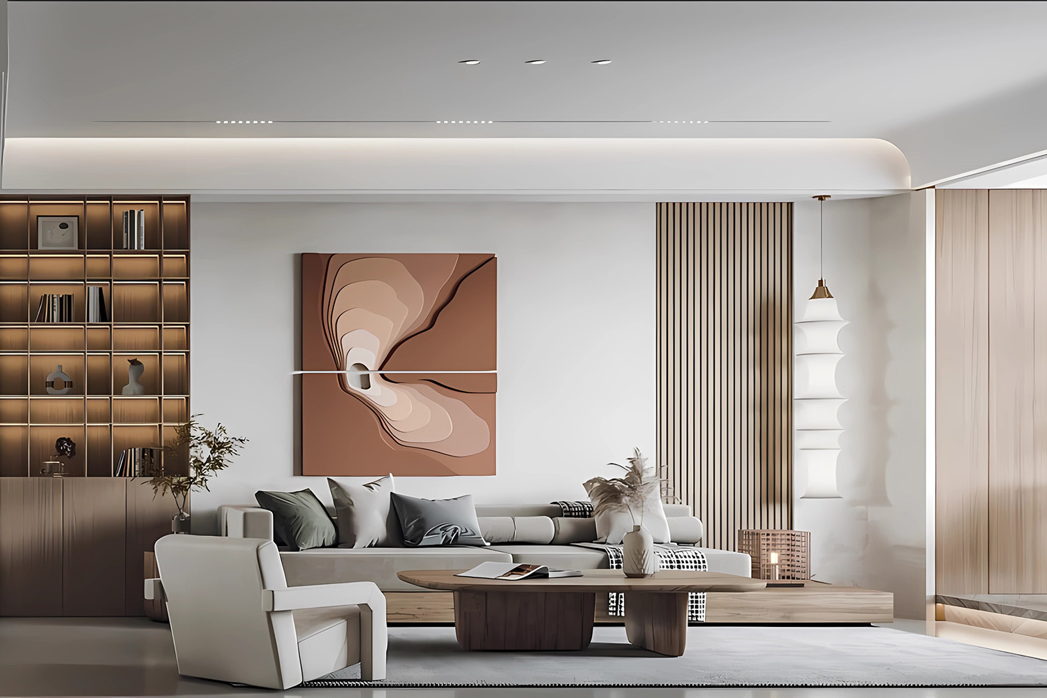 同馨花园雍豪府装修,侘寂风