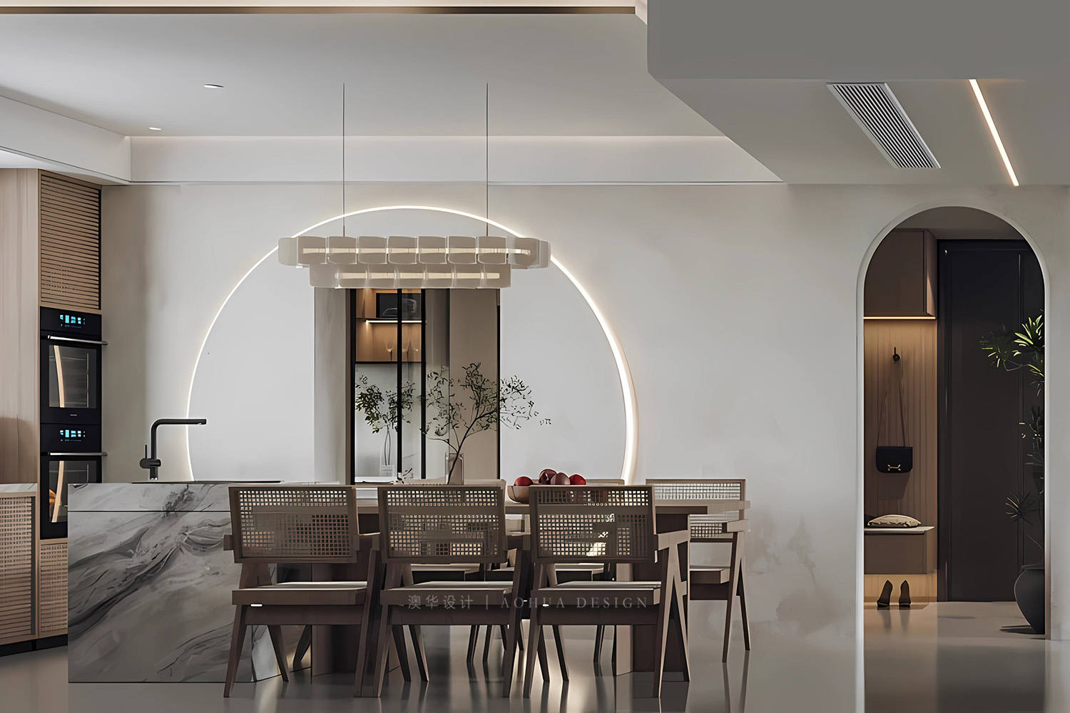 同馨花园雍豪府装修,侘寂风