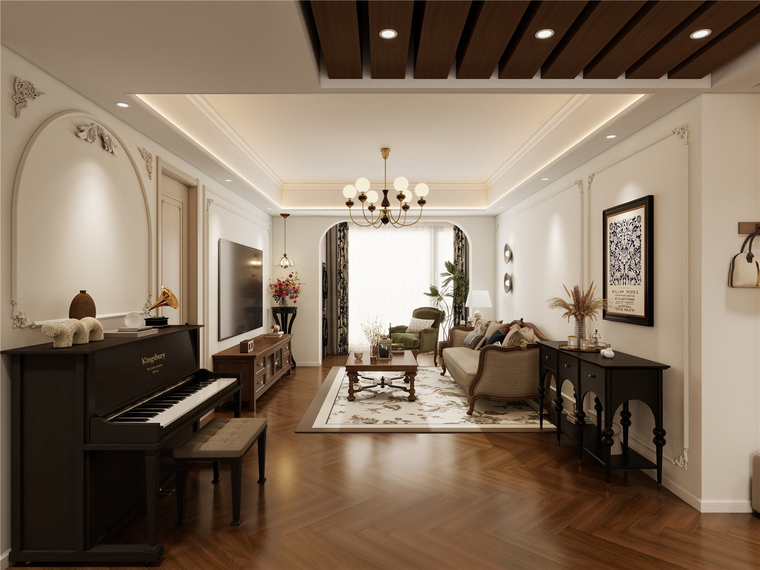 东湖风光装修,美式风格