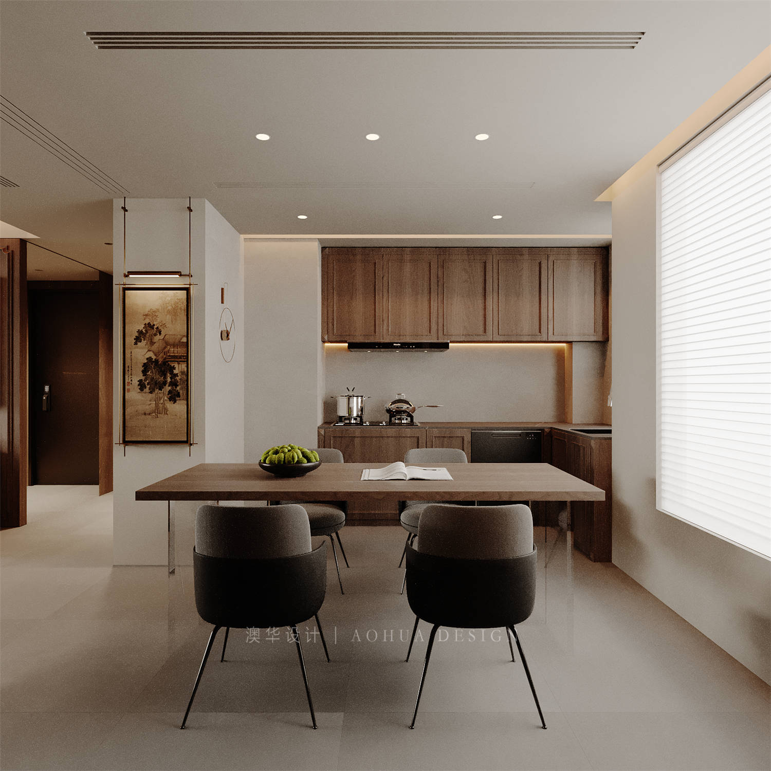 华发都荟天地装修,现代咖色系