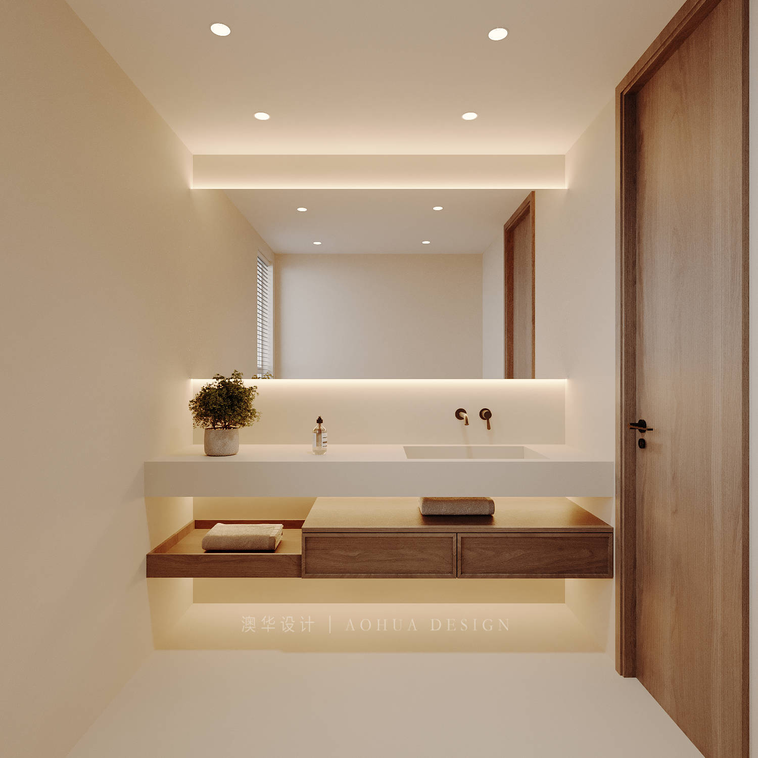 华发都荟天地装修,现代咖色系