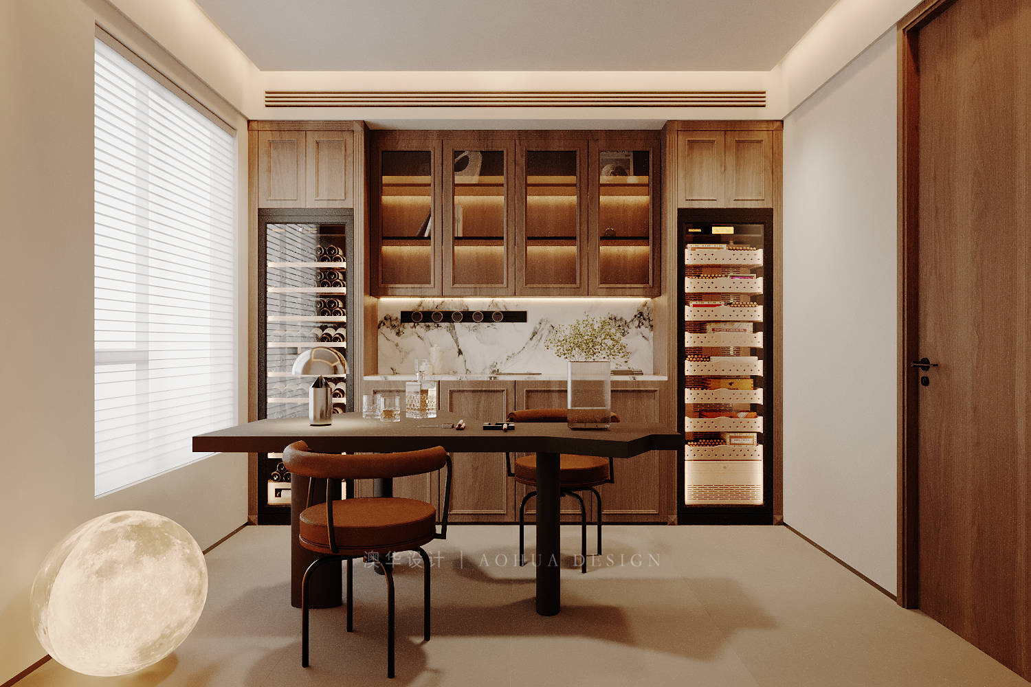 华发都荟天地装修,现代咖色系