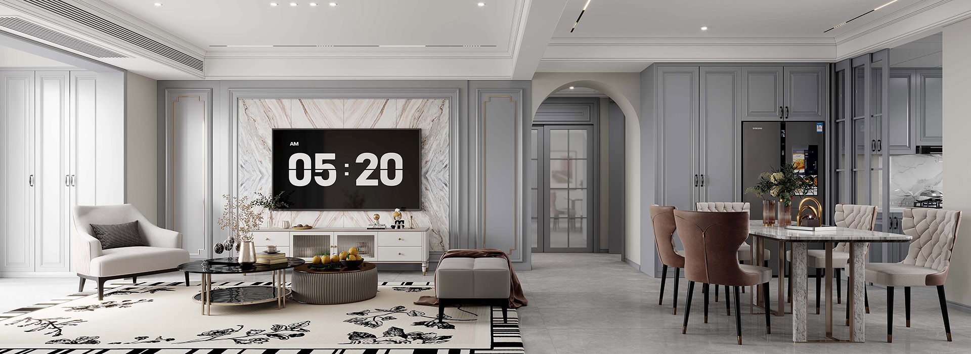 和昌森林湖装修,法式轻奢风格