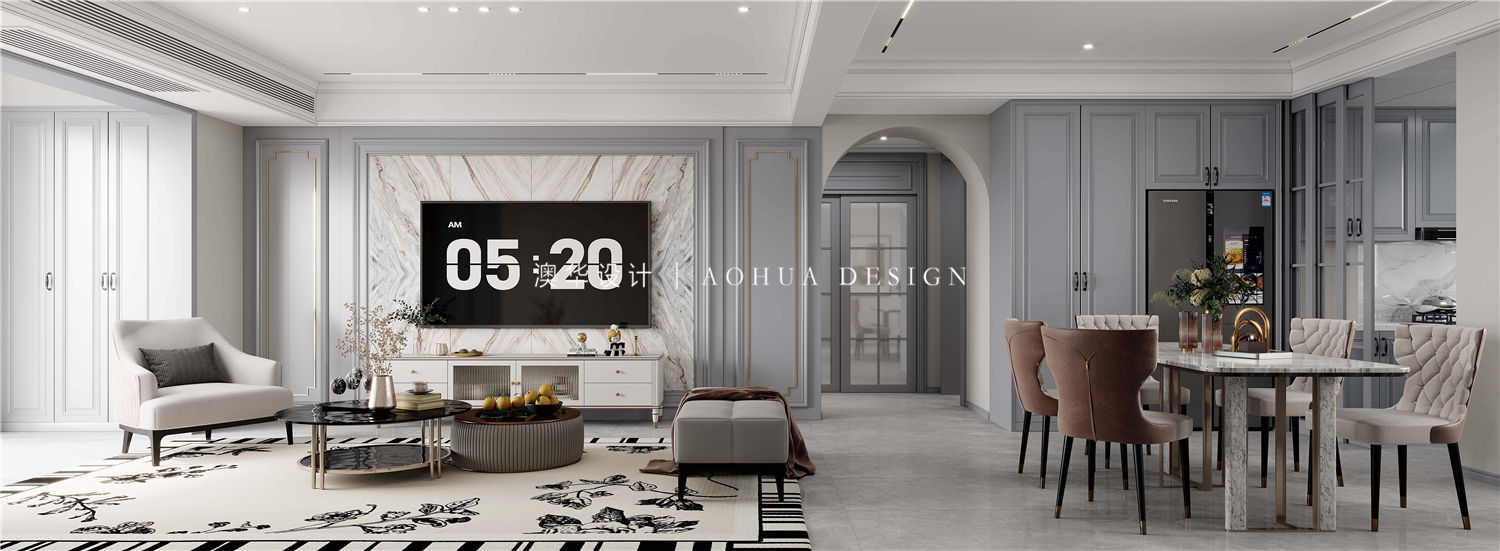 和昌森林湖装修,法式轻奢风格