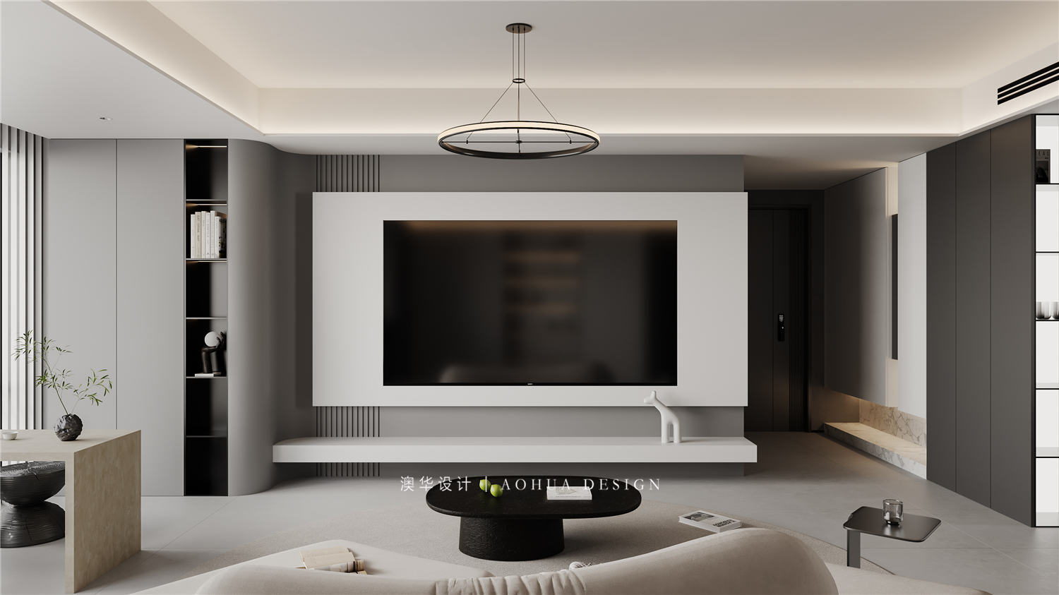 华发都荟天地装修,现代黑白灰