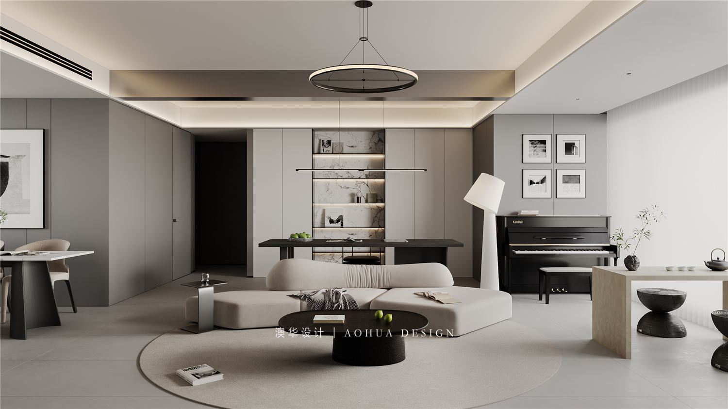 华发都荟天地装修,现代黑白灰