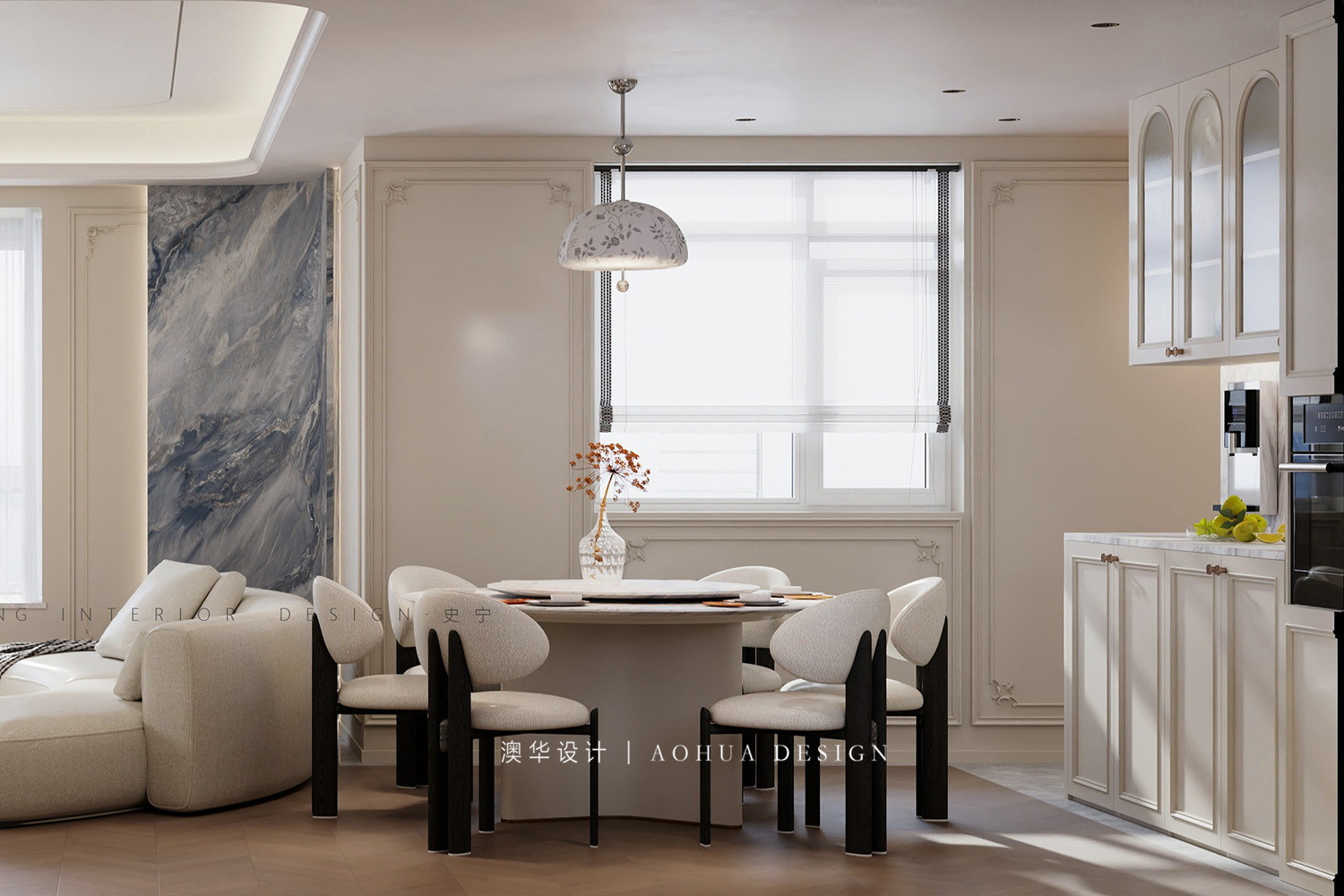 能建长江华府装修,轻法式风格