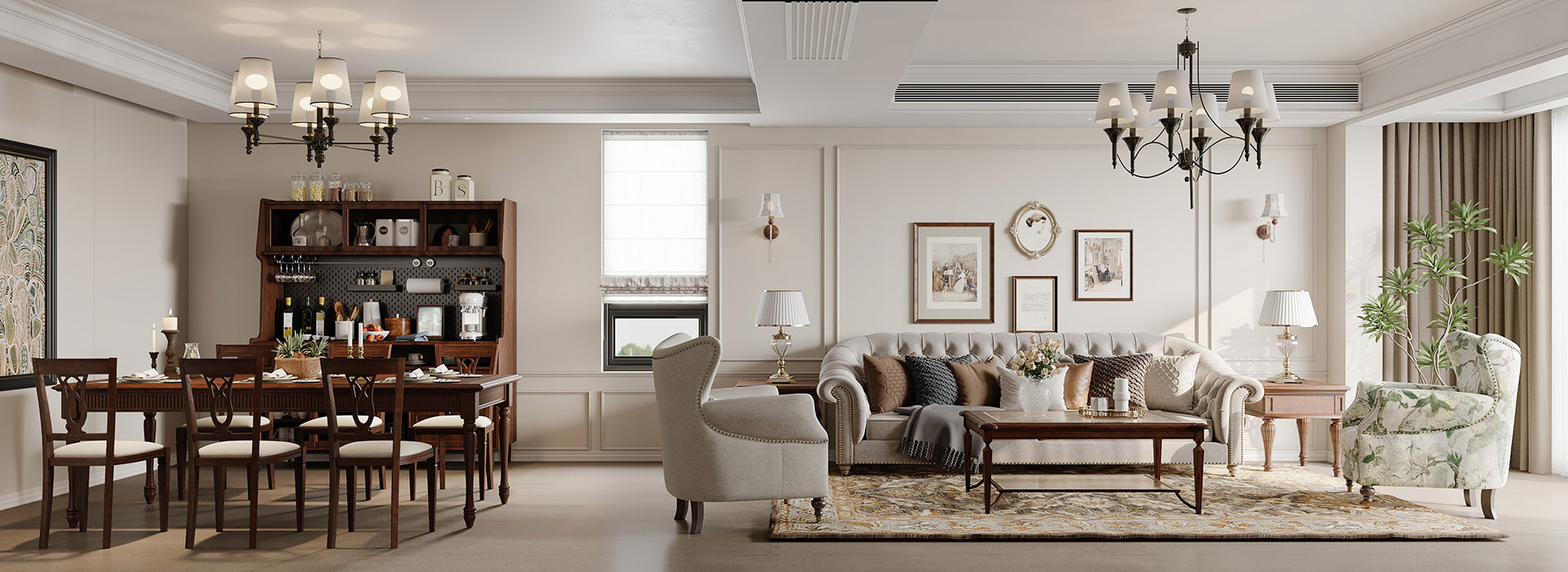 西湖山居装修,美式风格