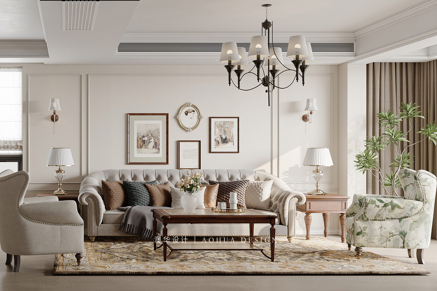 西湖山居装修,美式风格