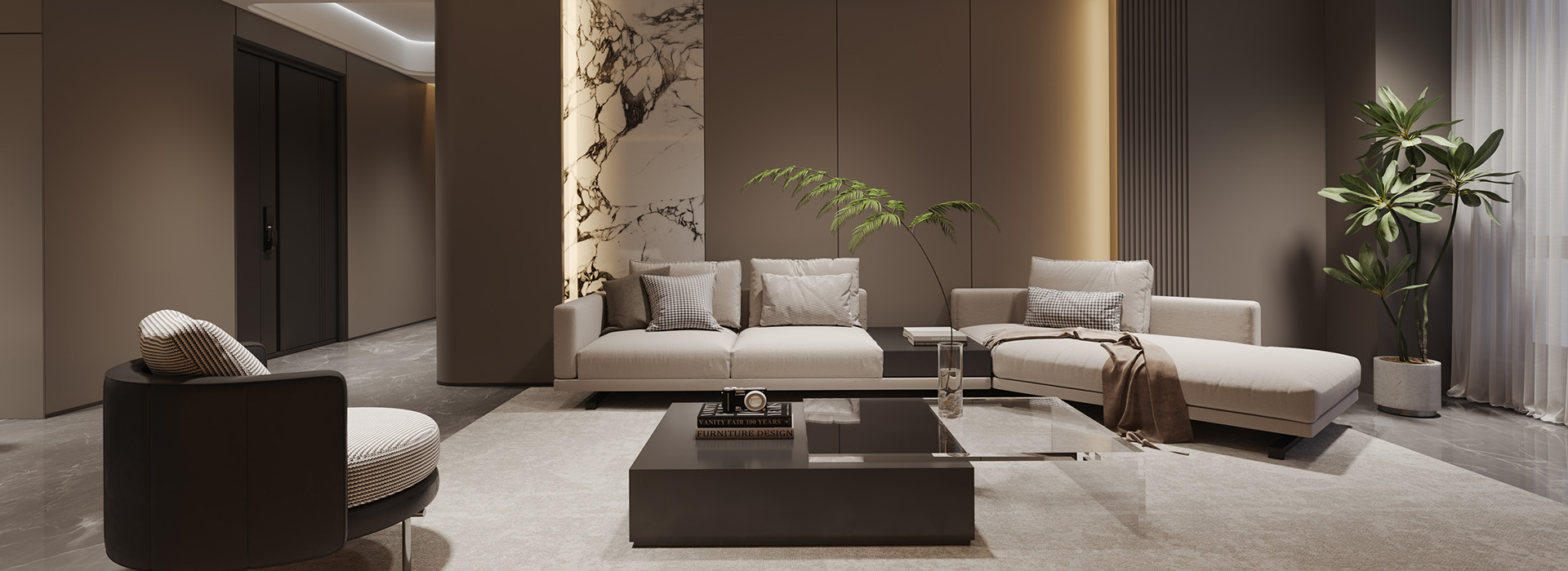 华发中央首府装修,意式轻奢