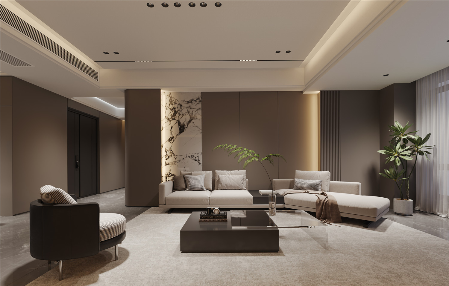 华发中央首府装修,意式轻奢