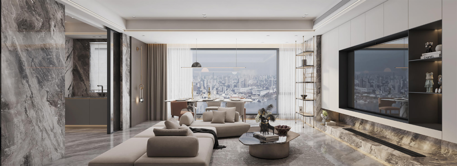 海珀滨江装修,大平层装修