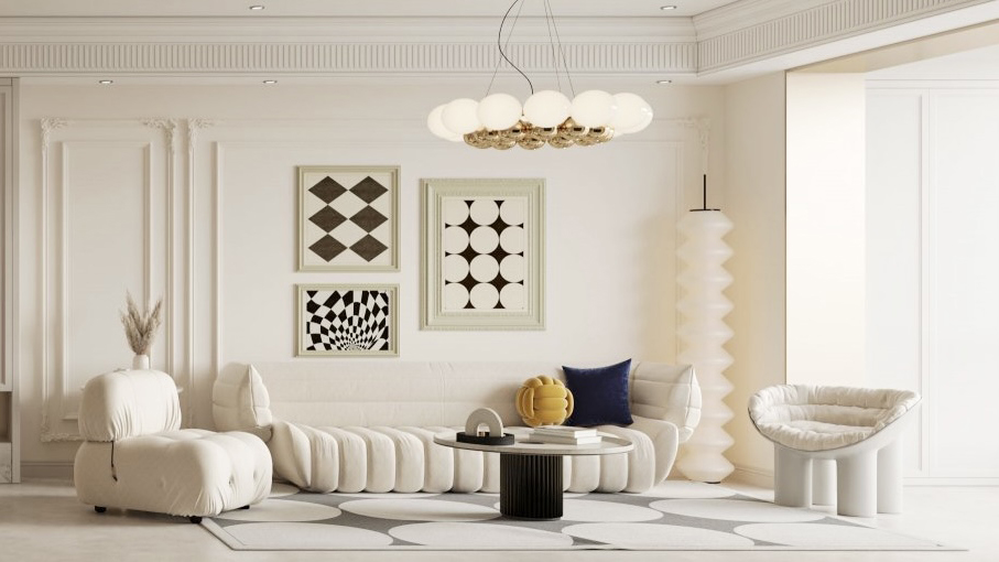 华侨城欢乐天际装修,法式轻奢风格