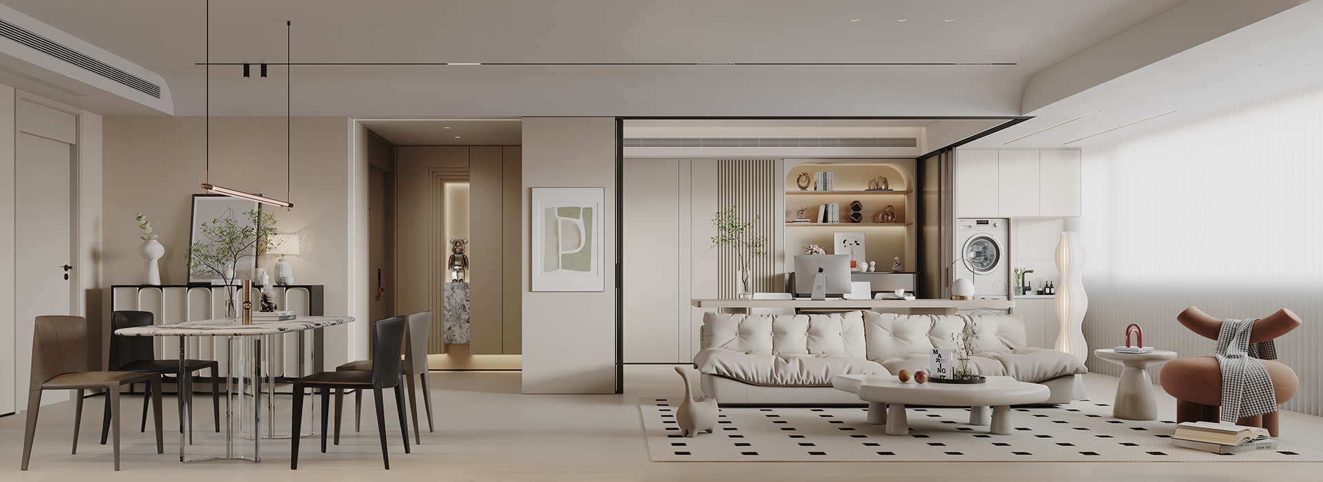 南山·纵横滨江时代装修,奶油风格