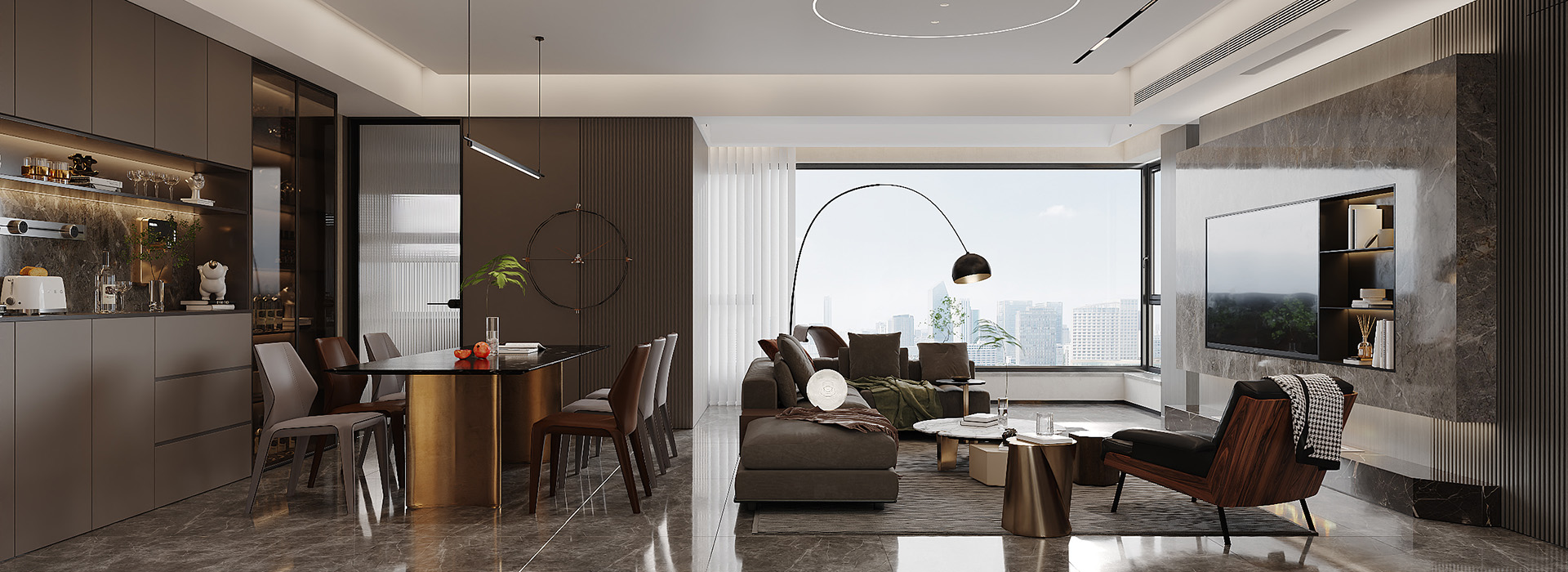 御江壹品青山樽装修,意式轻奢风格